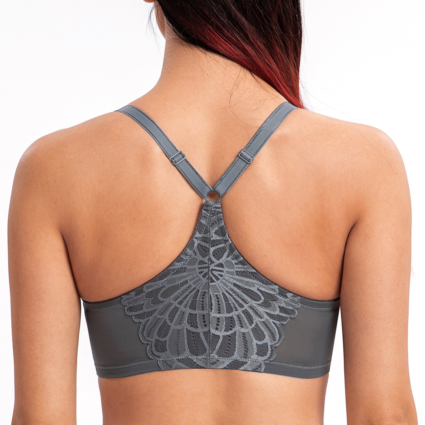 MELENECA Racerback Front Closure Unlined Underwire Bra