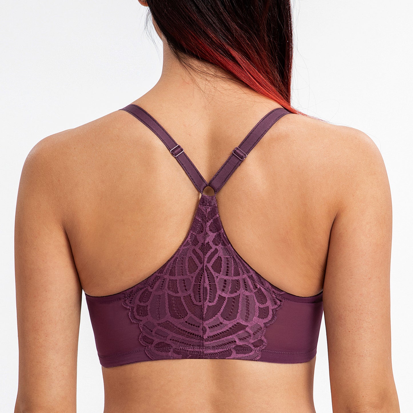 MELENECA Racerback Front Closure Unlined Underwire Bra