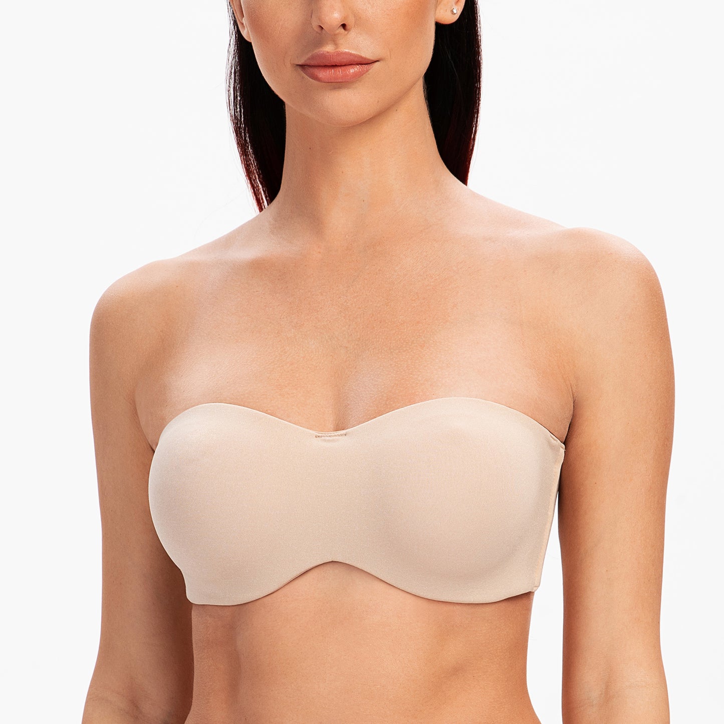 MELENECA Women's Strapless Bras for Large Bust Minimizer Unlined with  Underwire Clear Strap