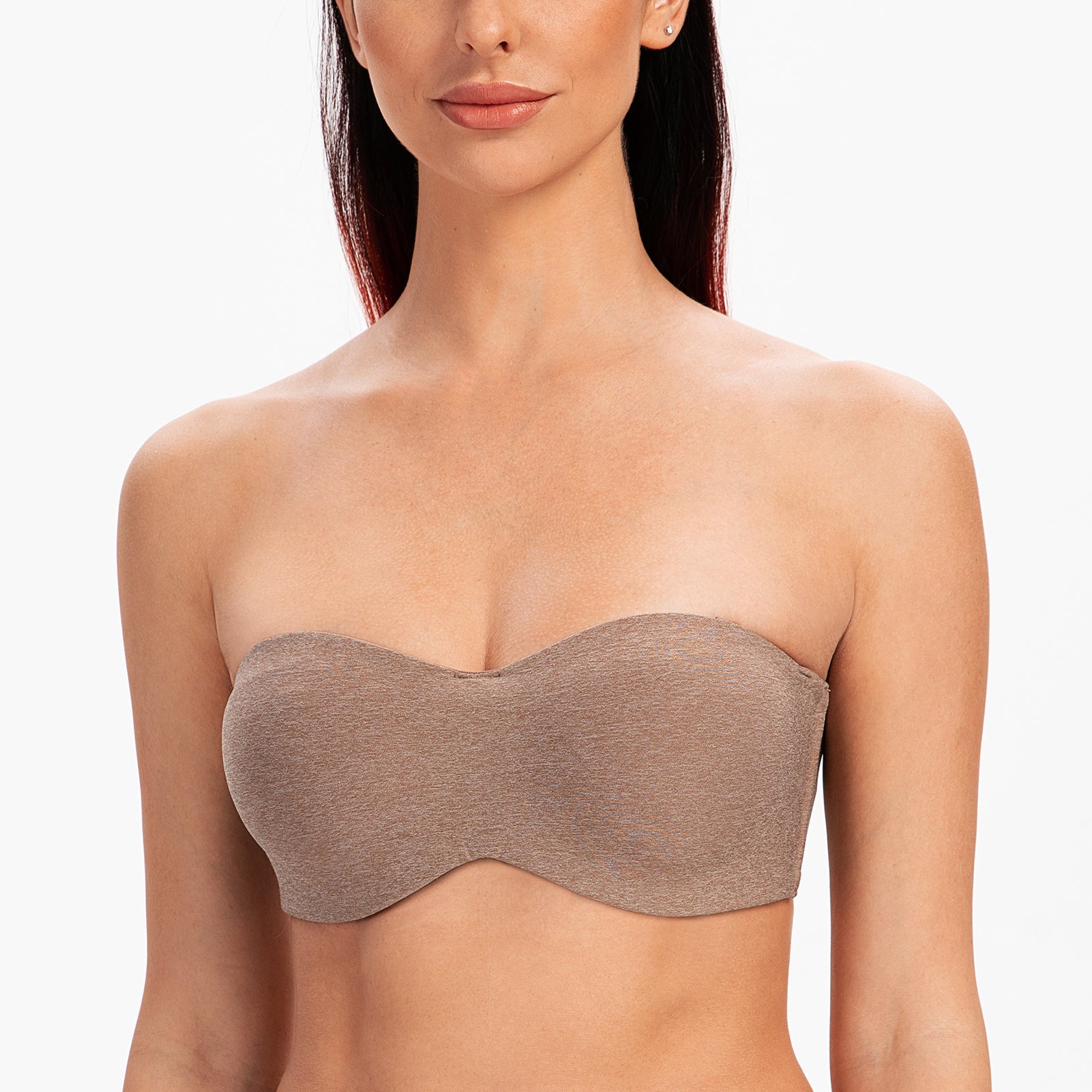 MELENECA Women's Strapless Bras for Large Bust Minimizer Unlined with  Underwire Clear Strap