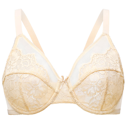 MELENECA Full Coverage No Padding Minimizer Underwire Bra