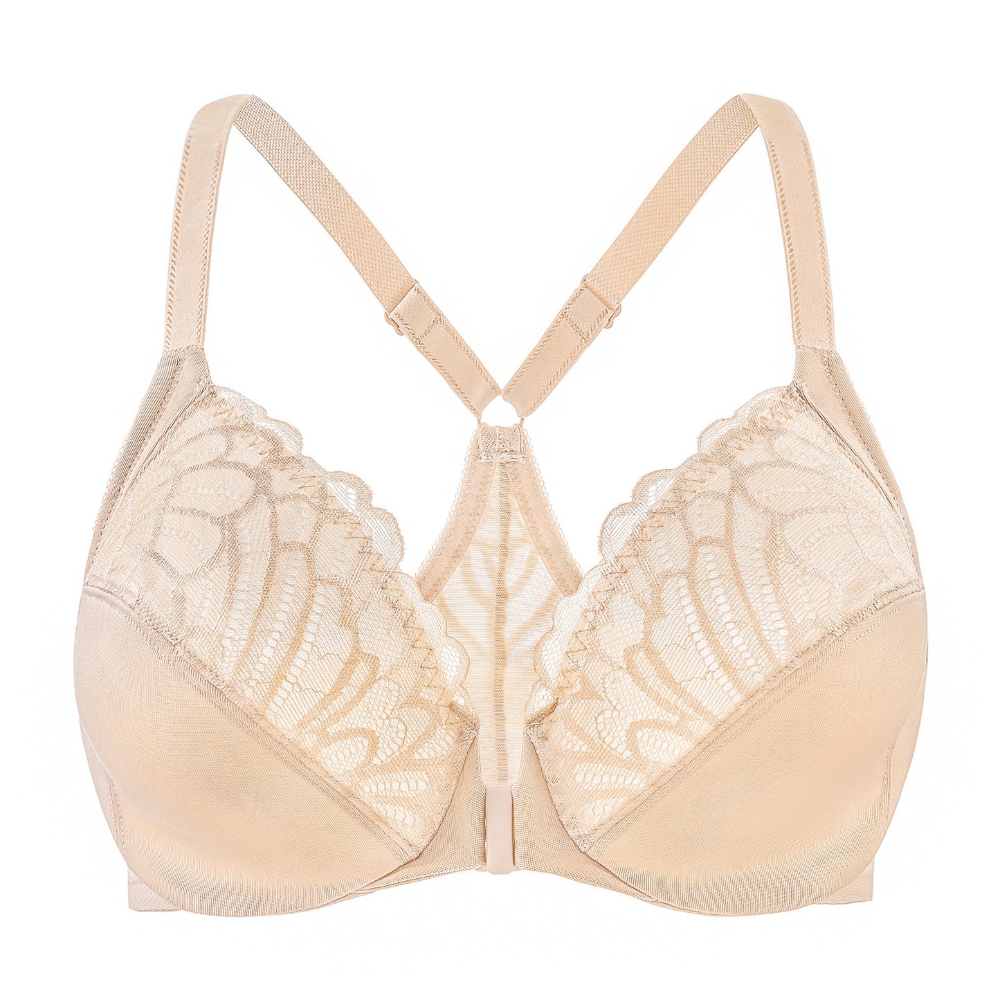 MELENECA Racerback Front Closure Unlined Underwire Bra