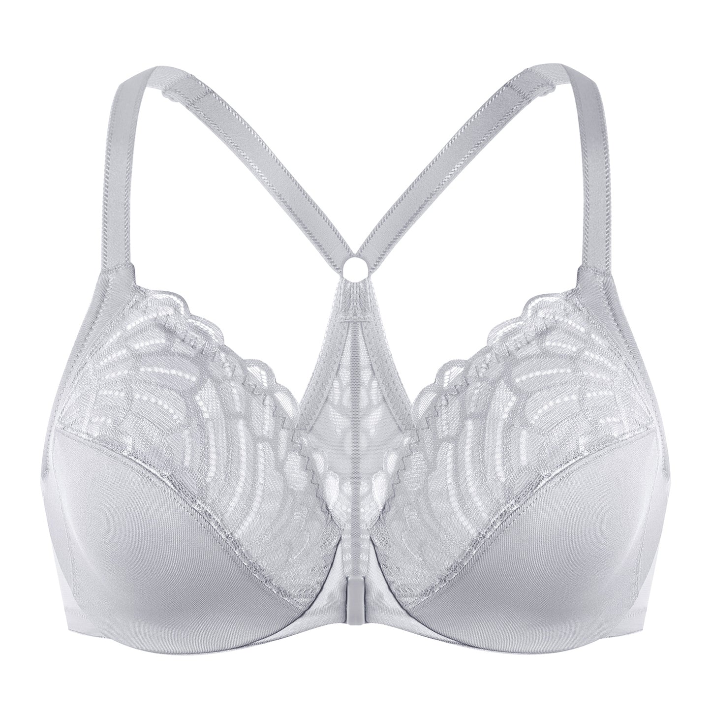 MELENECA Racerback Front Closure Unlined Underwire Bra