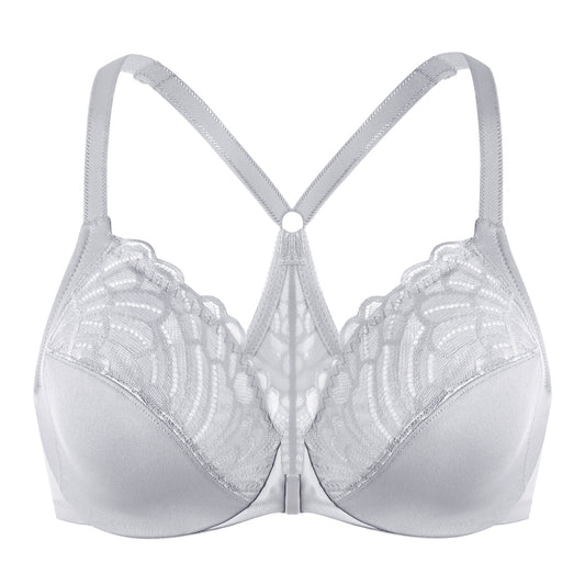 MELENECA Racerback Front Closure Unlined Underwire Bra