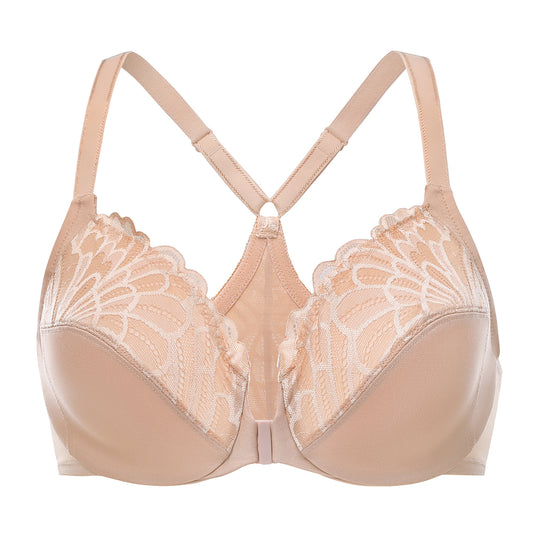 MELENECA Racerback Front Closure Unlined Underwire Bra