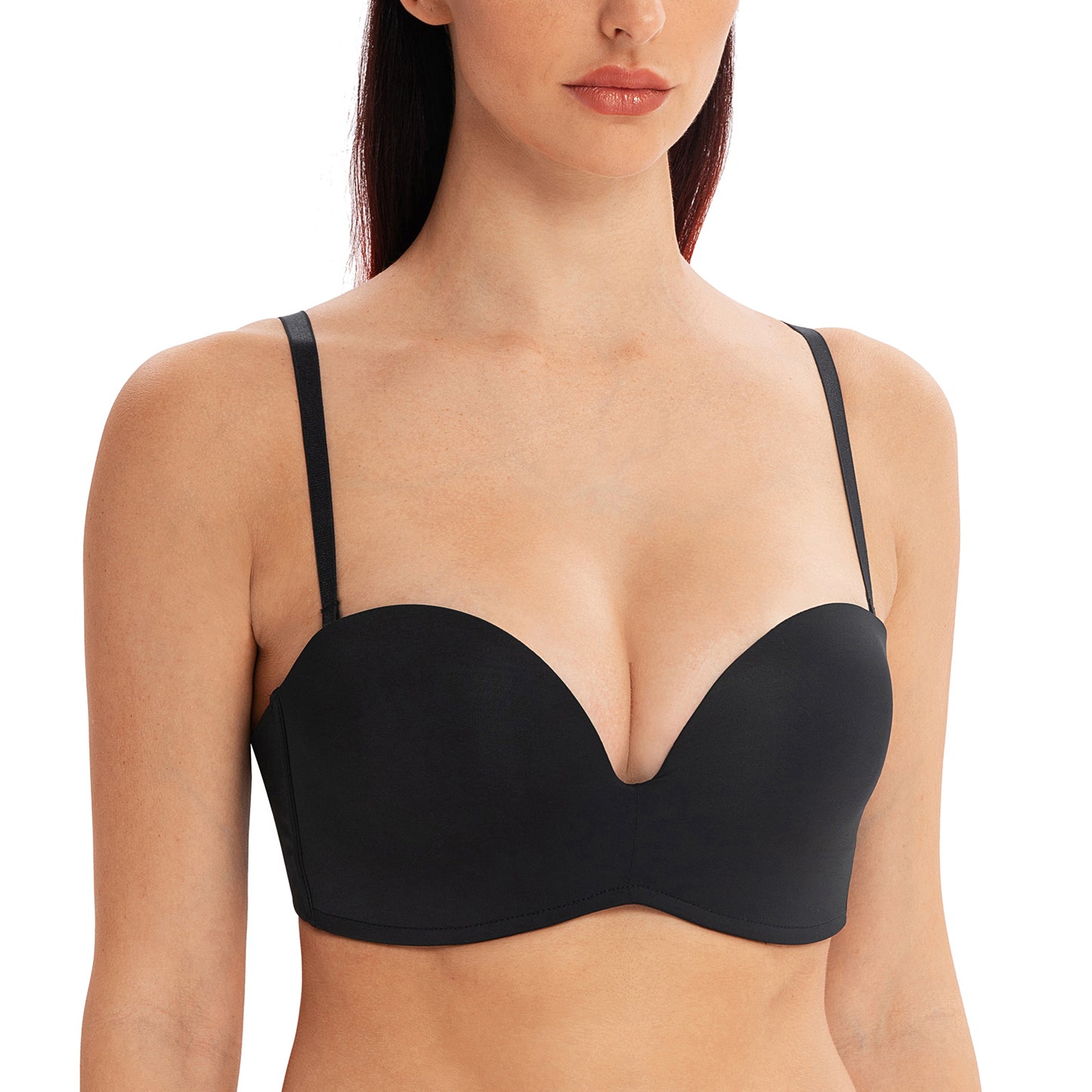 MELENECA Wireless Lightly Padded Push Up Strapless Bra