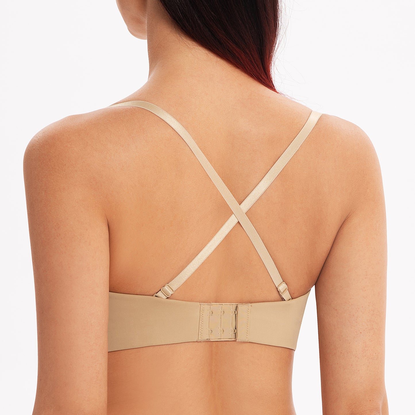 MELENECA Wireless Lightly Padded Push Up Strapless Bra