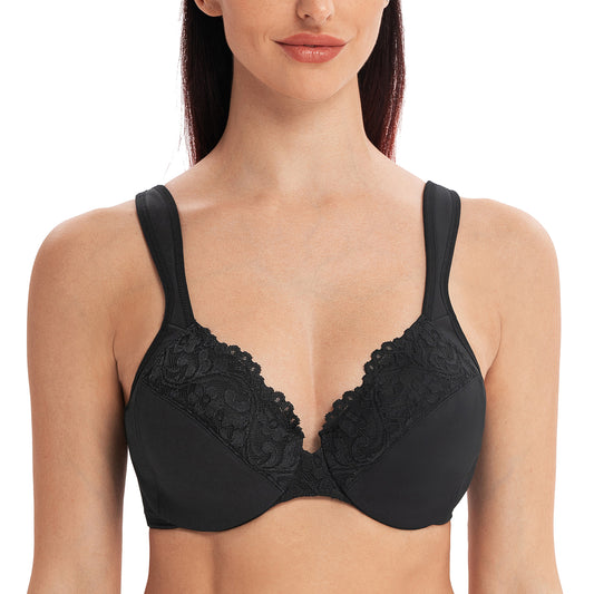 MELENECA Minimizer Plus Size Lace Underwire Bra