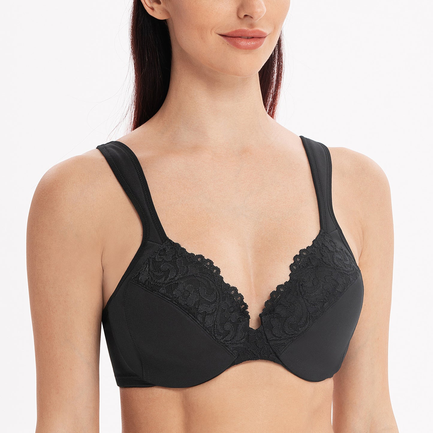 MELENECA Minimizer Plus Size Lace Underwire Bra