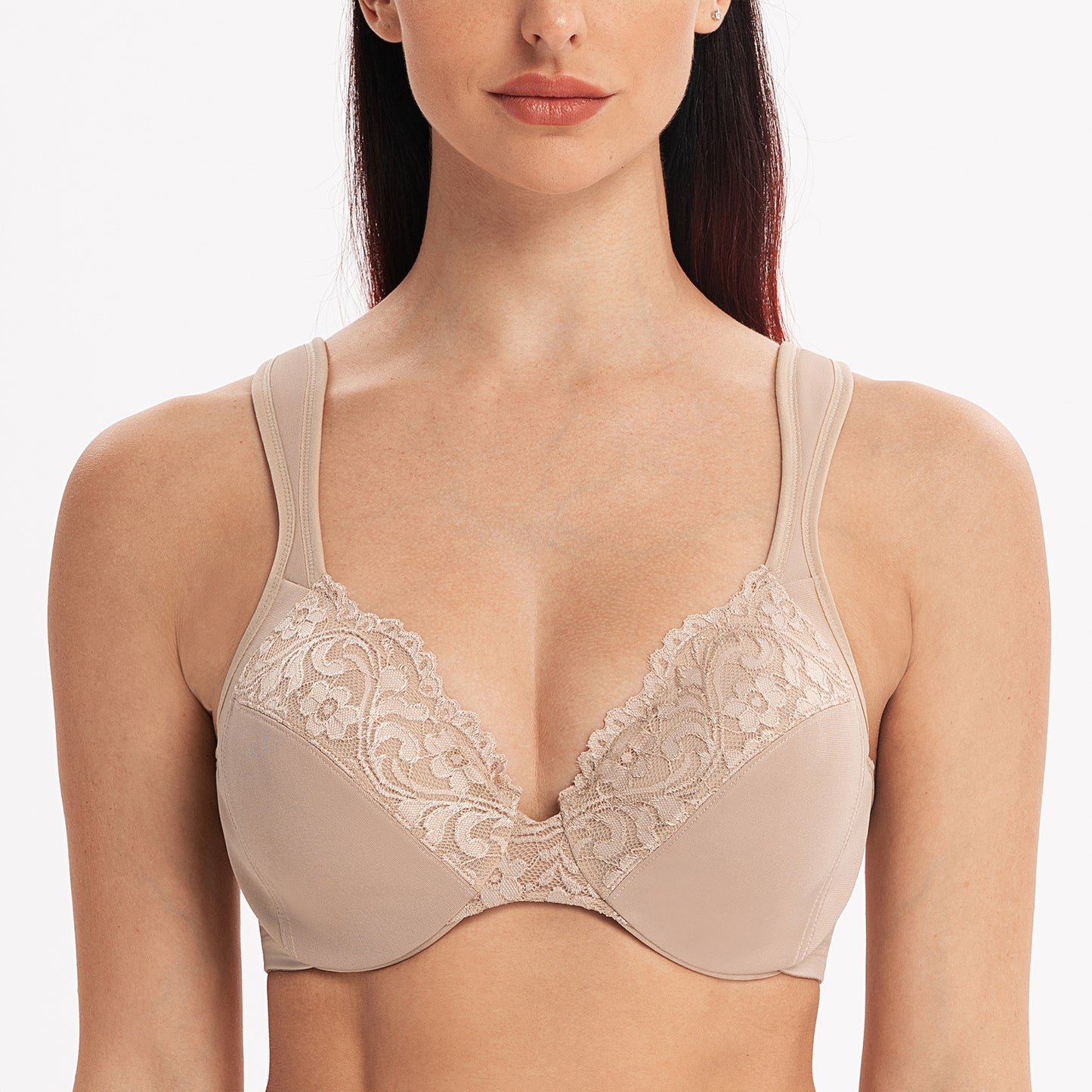 MELENECA Minimizer Plus Size Lace Underwire Bra