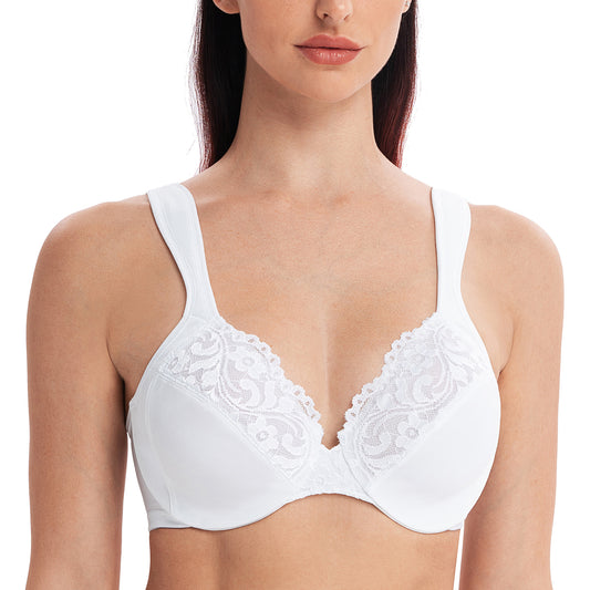 MELENECA Minimizer Plus Size Lace Underwire Bra