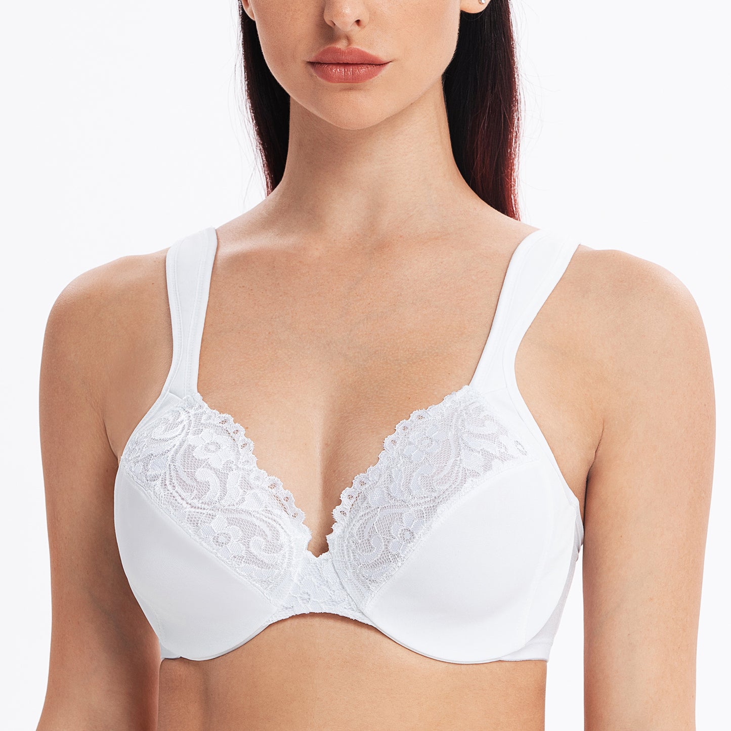 MELENECA Minimizer Plus Size Lace Underwire Bra