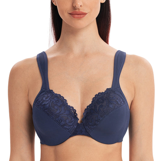 MELENECA Minimizer Plus Size Lace Underwire Bra